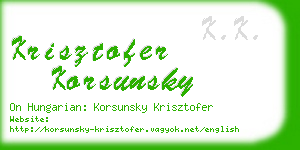 krisztofer korsunsky business card